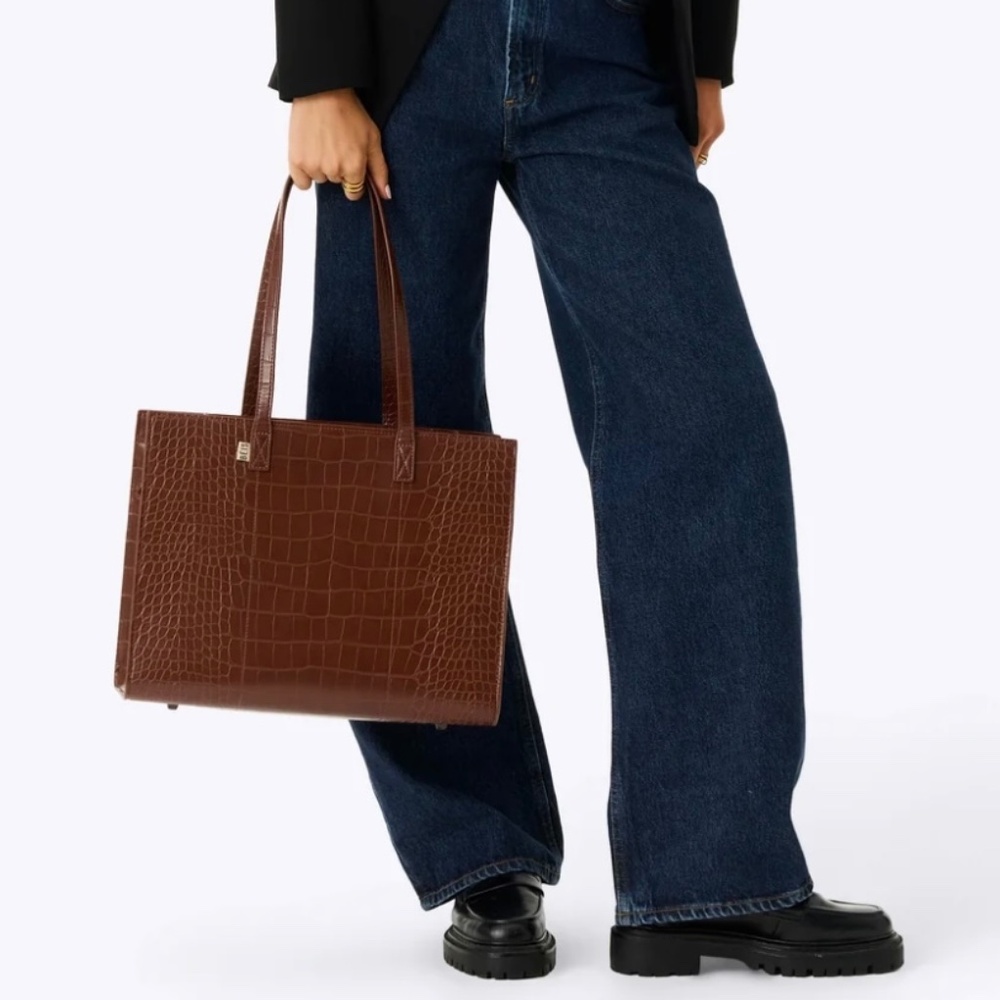 Beis Mini Work Tote in Maple Croc
